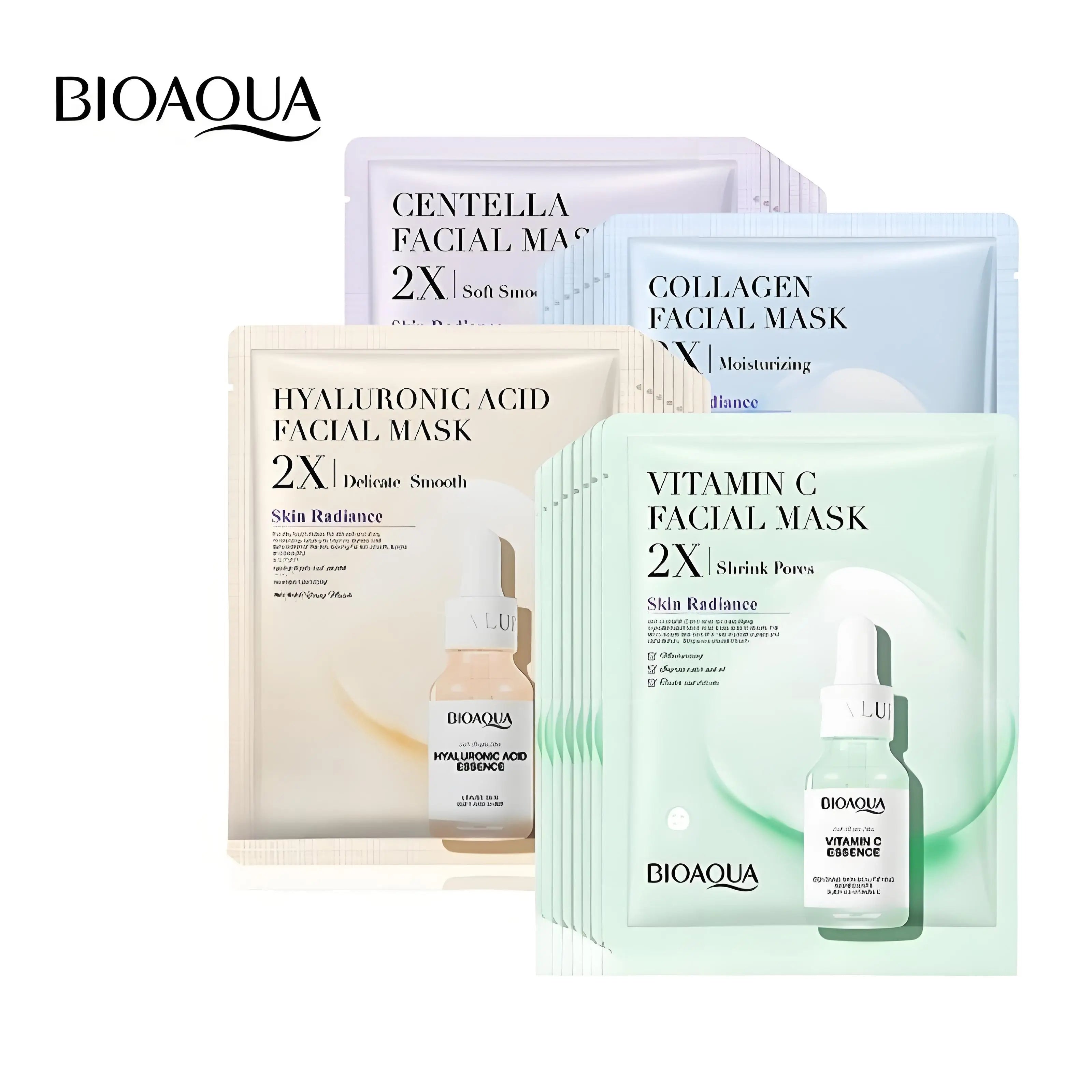 BIOAQUA Centella Collagen Moisturizing Refreshing Sheet Masks Hyaluronic Acid Facial Mask 30g