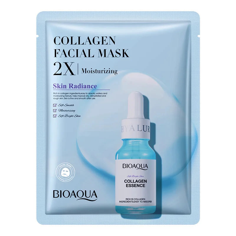 BIOAQUA Centella Collagen Moisturizing Refreshing Sheet Masks Hyaluronic Acid Facial Mask 30g
